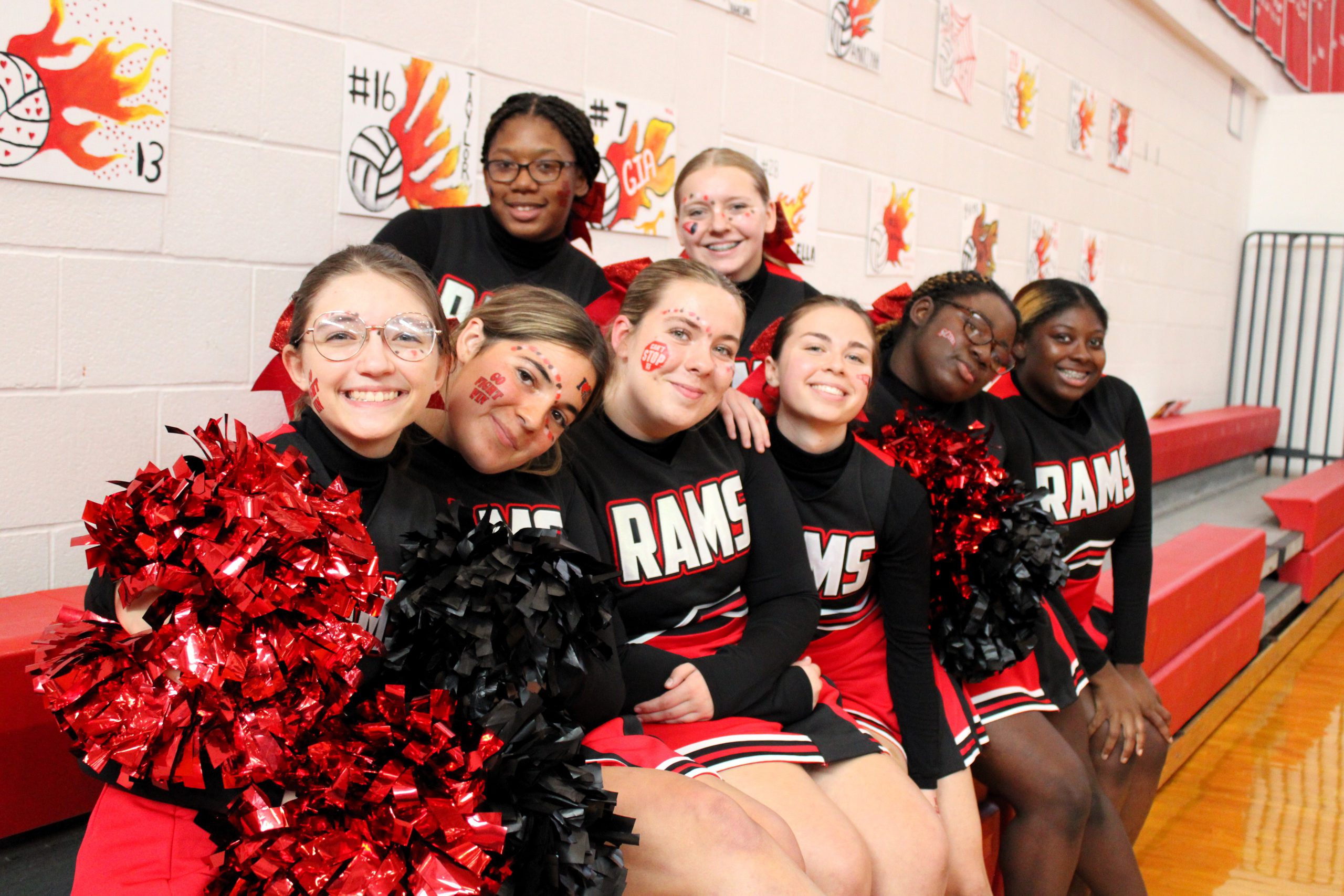 Image of J-D cheerleaders posing for photo.