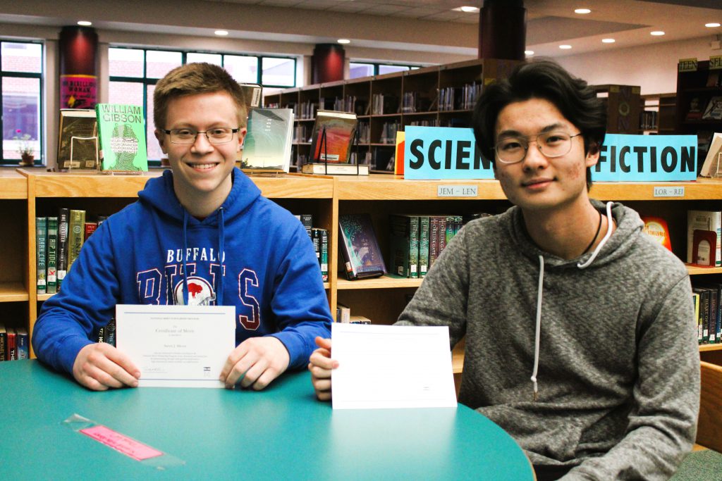 Photo of Jamesville-DeWitt High School seniors Aaron Sikora and Frank Wang.