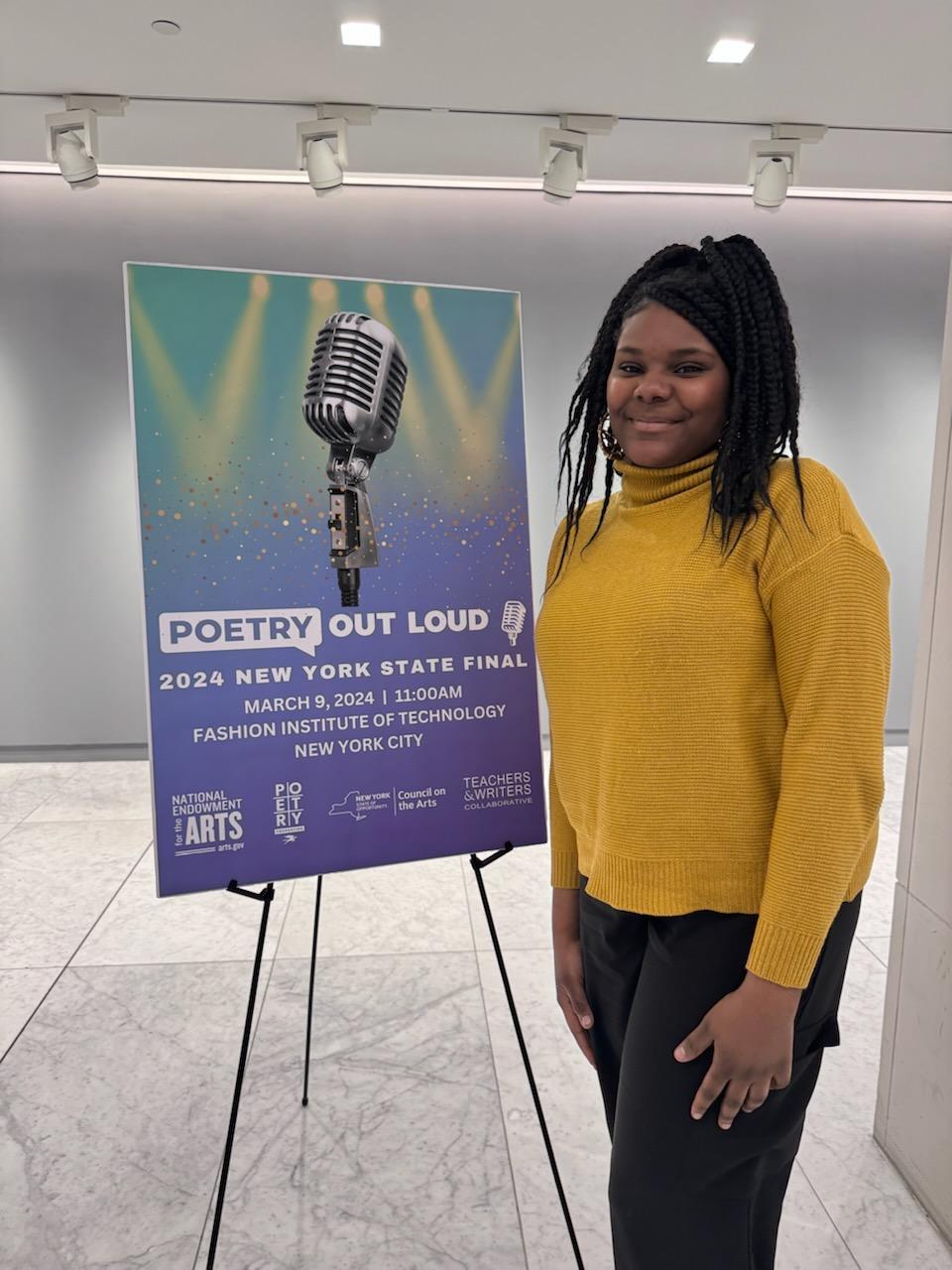 JD student makes top 5 in 2024 Poetry Out Loud NYS Final Jamesville