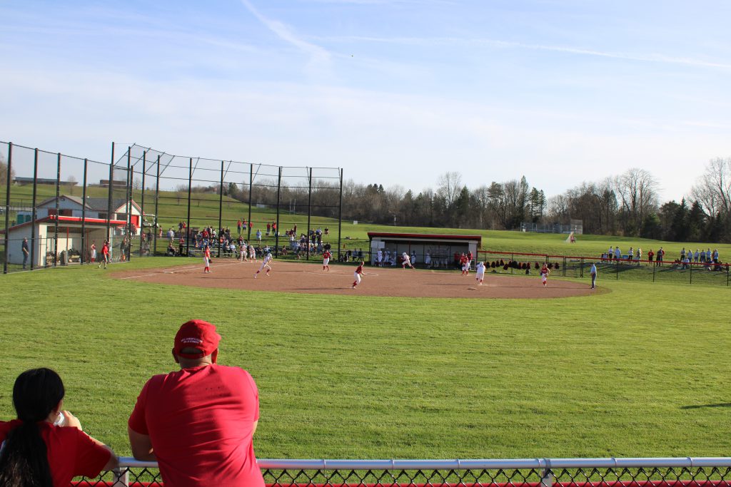 Image of Lyndon Field Softball Complex from the rival bench.