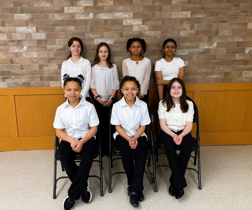 Group posed photo: Elementary All-County Chorus 24-25
Maureen Marty, Rose Wiley, Noemi Hill, Shreya Sanjay
Kaala Ellis, Jaala Ellis, and Emily Anastasio.
