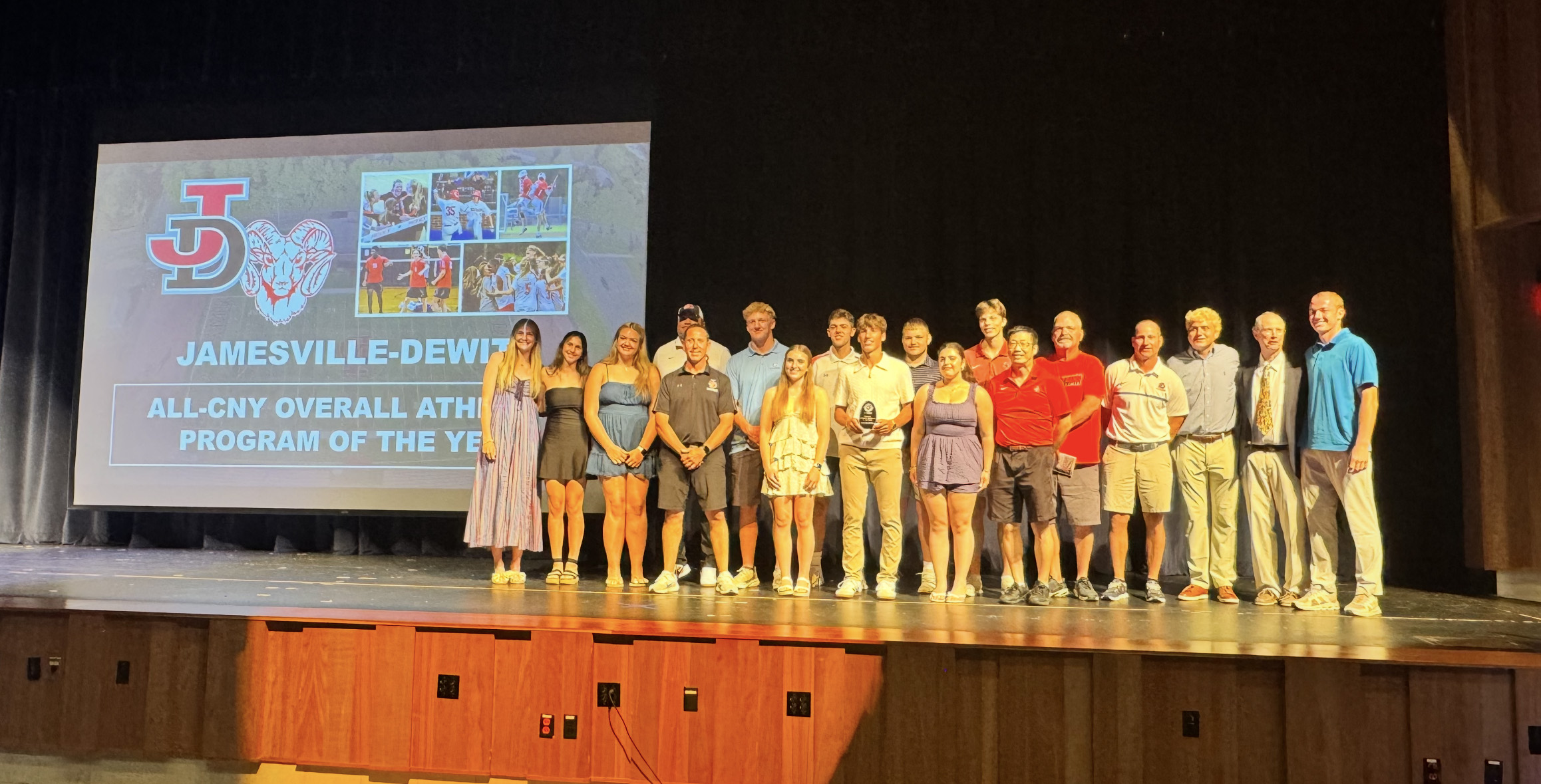 Group photo on stage at the All-CNY Awards.
