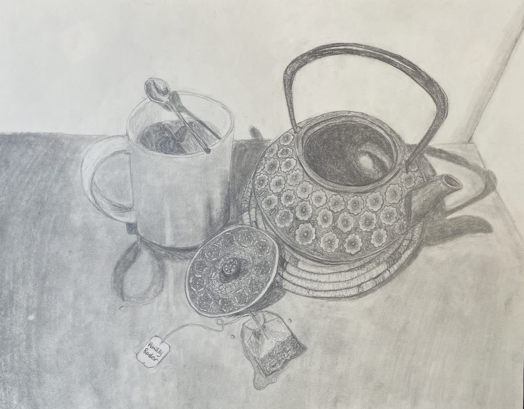 Romilly Bender's pencil drawing still life.