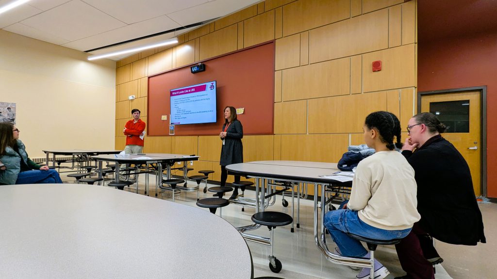 Elementary principal and equity team facilitator present at forum.